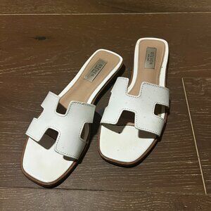 Steven Madden Haydn White Leather Sandal